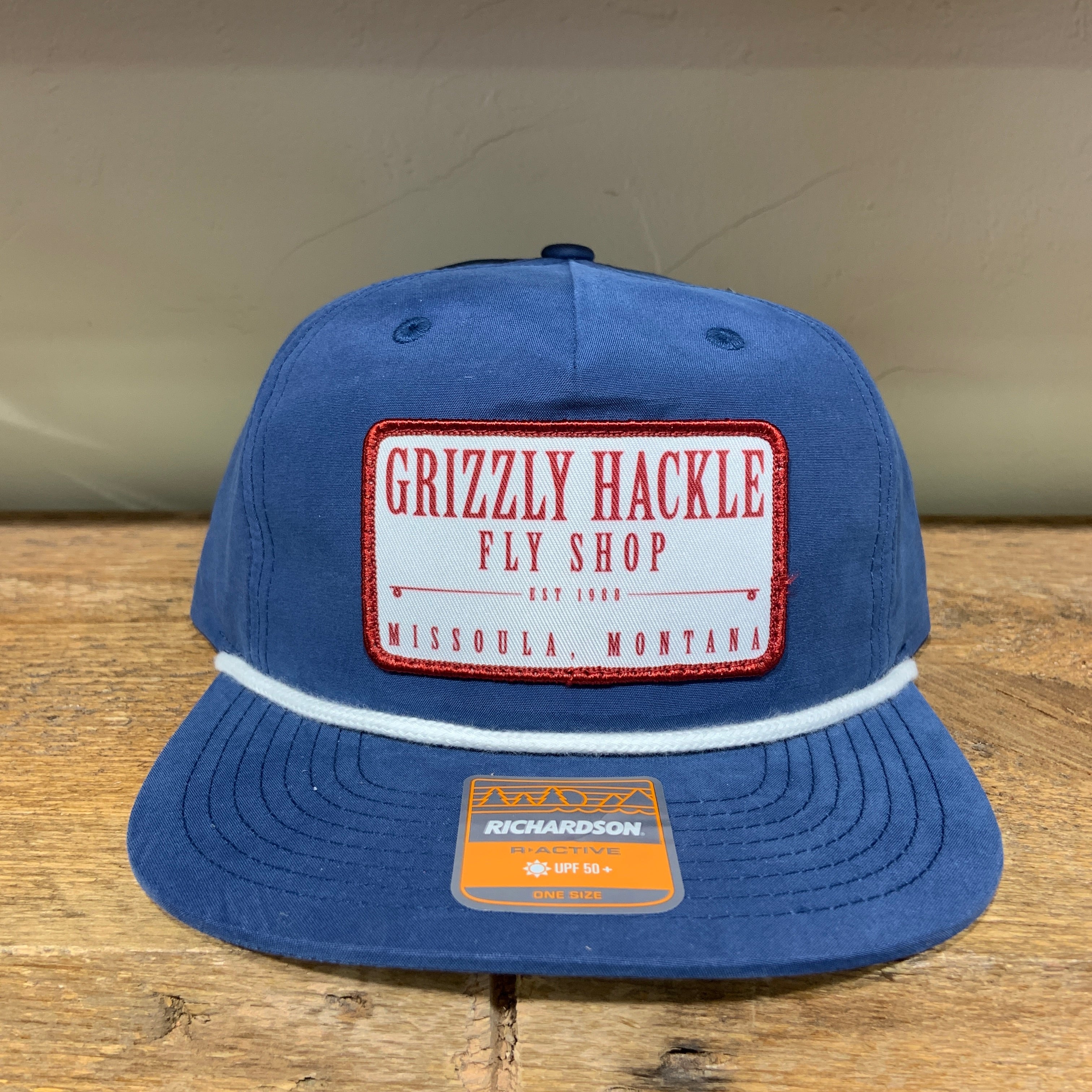 Grizzly Hackle Patch Vintage Hat Navy/White