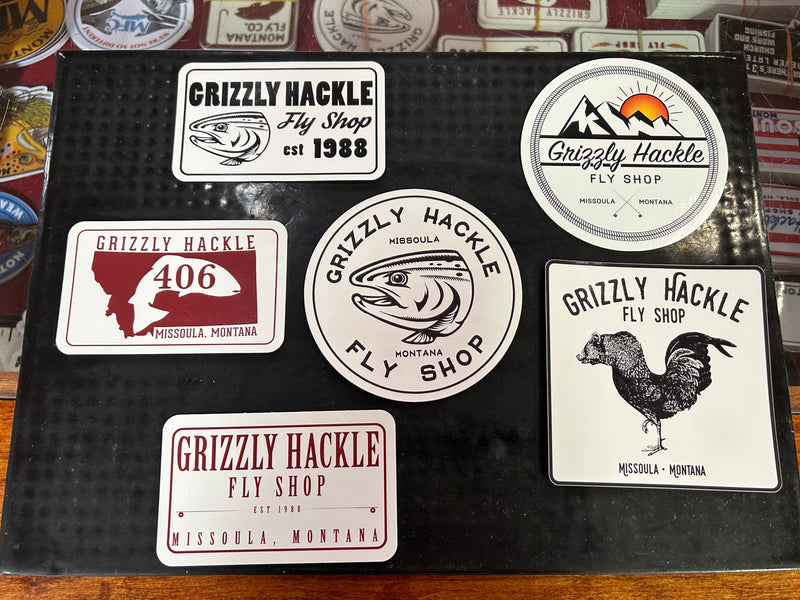 Grizzly Hackle Six Pack Sticker Combo- OG