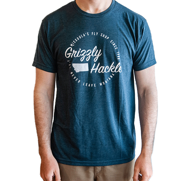 Grizzly Hackle "I'll never leave Montana" T-Shirt