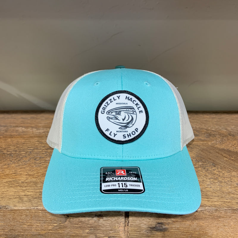 Grizzly Hackle Circle Fish Logo Low Pro Trucker Hat